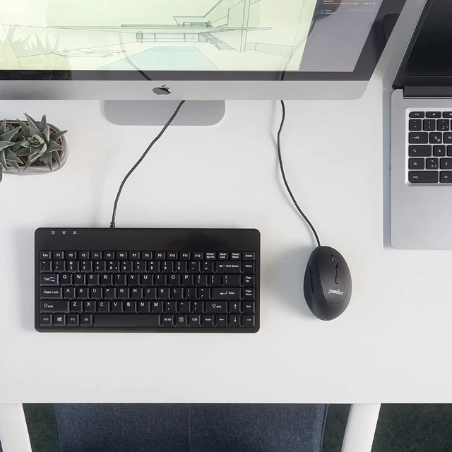 Alt view image 9 of 10 - Perixx PERIMICE-519 Wired Ergonomic Vertical Mouse - Portable Small Design - 105x67x58 mm - Right Handed Black