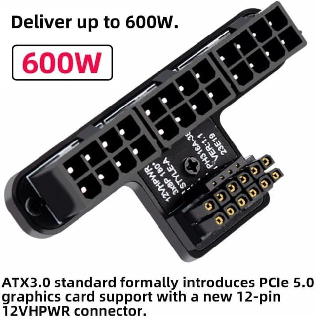 Alt view image 9 of 12 - CY Adapter 12VHPWR ATX3.0 PCI-E 5.0 Power Modular to Three ATX 8P Adapter for 4080 5090TI 16Pin 12+4P Graphics Card (Down Angled 90 Degree)