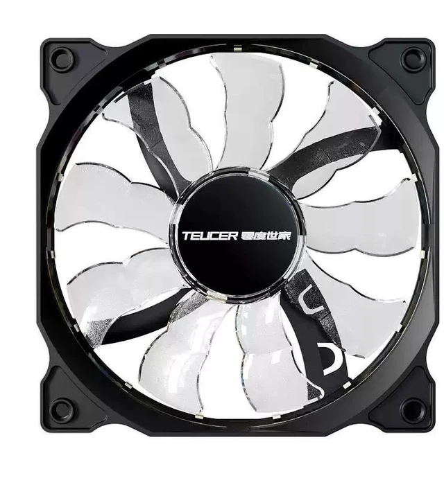 Alt view image 6 of 12 - 12cm Silent Case Fan 12V, Large 4-Pin (Molex), RGB Glow, for Desktop Computer Chassis