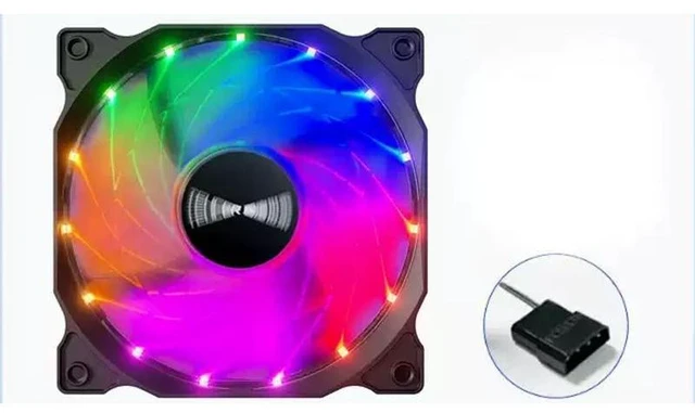 Alt view image 9 of 12 - 12cm Silent Case Fan 12V, Large 4-Pin (Molex), RGB Glow, for Desktop Computer Chassis