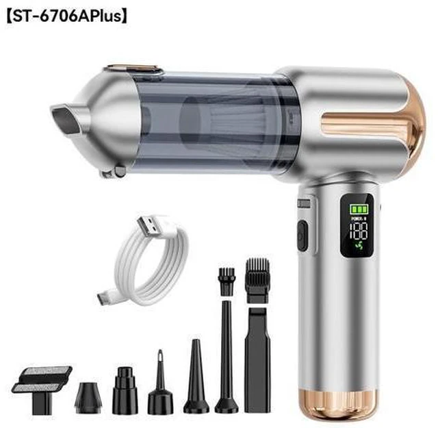 Alt view image 8 of 12 - ST-6706APlus Wireless Car Vacuum Cleaner & Air Duster 2-in-1 20000Pa Brushless Handheld Vacuum for Car Interior Keyboard PC Computer Cleaning Type-C Fast Charging 3-Speed Control