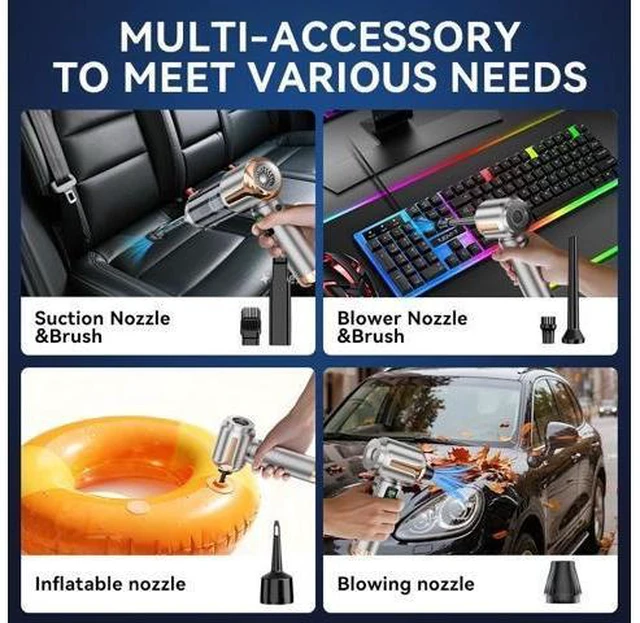 Alt view image 11 of 12 - ST-6706APlus Wireless Car Vacuum Cleaner & Air Duster 2-in-1 20000Pa Brushless Handheld Vacuum for Car Interior Keyboard PC Computer Cleaning Type-C Fast Charging 3-Speed Control