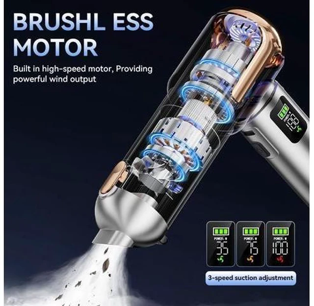 Alt view image 10 of 12 - ST-6706APlus Wireless Car Vacuum Cleaner & Air Duster 2-in-1 20000Pa Brushless Handheld Vacuum for Car Interior Keyboard PC Computer Cleaning Type-C Fast Charging 3-Speed Control