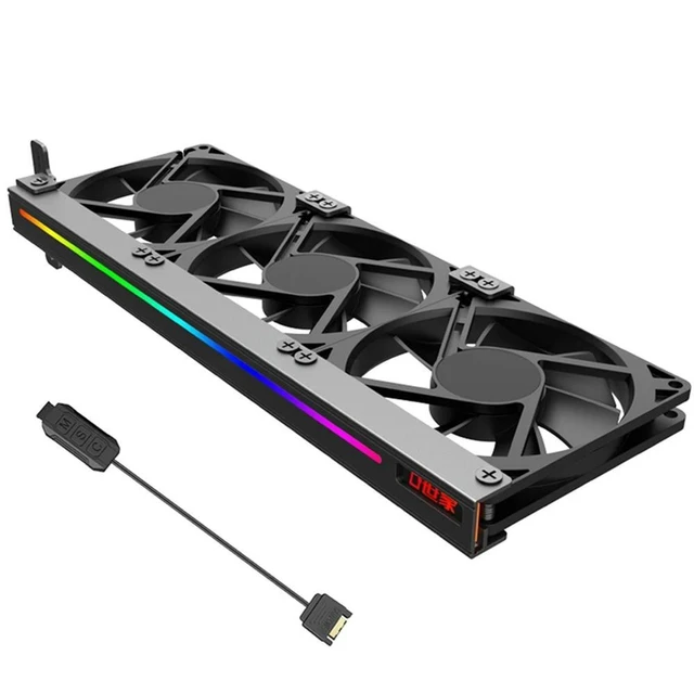 Alt view image 5 of 8 - Ruth's sister Universal GPU Cooling Fan 3X90mm ARGB Sync Lighting 5V Addressable RGB Silent Chassis PCI Graphics Card Cooler Fan