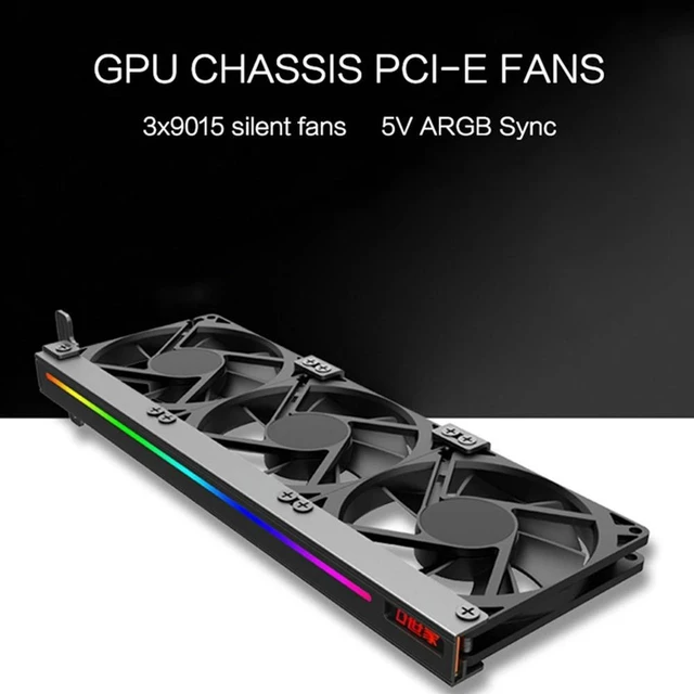 Alt view image 6 of 8 - Ruth's sister Universal GPU Cooling Fan 3X90mm ARGB Sync Lighting 5V Addressable RGB Silent Chassis PCI Graphics Card Cooler Fan