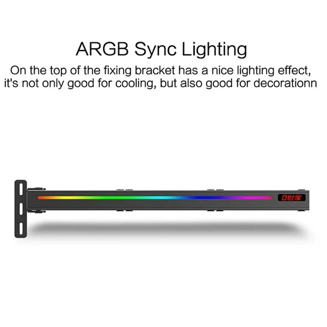 Alt view image 8 of 8 - Ruth's sister Universal GPU Cooling Fan 3X90mm ARGB Sync Lighting 5V Addressable RGB Silent Chassis PCI Graphics Card Cooler Fan