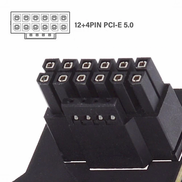 Alt view image 14 of 14 - 12VHPWR ATX3.0 PCI-E 5.0 Power Modular Male to Female Adapter Extension Down Angled 90 Degree for 3080 3090TI PSU 16Pin 12+4P Graphics Card