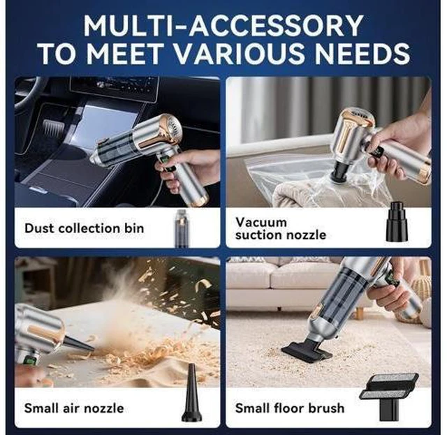 Alt view image 12 of 12 - ST-6706APlus Wireless Car Vacuum Cleaner & Air Duster 2-in-1 20000Pa Brushless Handheld Vacuum for Car Interior Keyboard PC Computer Cleaning Type-C Fast Charging 3-Speed Control