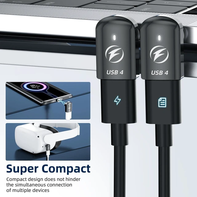 Alt view image 10 of 10 - DuHeSin USB C Magnetic Adapter 240W (2 Pack) Right Angle Magnetic USB-C Adapter 24 Pins with USB4 40Gbps 8K 60Hz for Thunderbolt 3/4, MacBook Pro/Air, Swtich and More Type C Devices