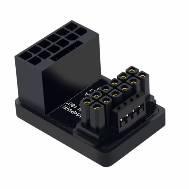Alt view image 8 of 14 - 12VHPWR ATX3.0 PCI-E 5.0 Power Modular Adapter Male to Female Up Angled 360 Degree for 4080 5090TI 16Pin 12+4P Graphics Card