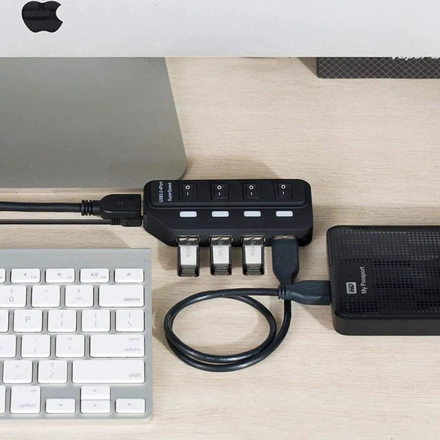 Alt view image 13 of 14 - USB 3.0 hub,USB 2.0 Hub,4 Ports USB 3.0 Superspeed Date Transfer hub with Individual On/Off Switches, Data transfer rated up to 5Gbps, Support USB 2.0/1.1, Blue status LEDs