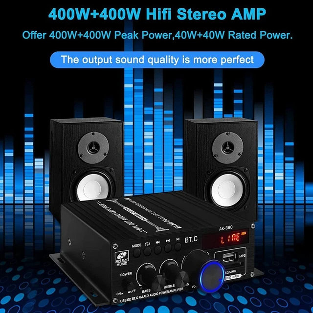 Alt view image 8 of 12 - 2.0 Mini Car Bluetooth Amplifier 12V Hi-Fi Amp Board for Home & Car Audio
