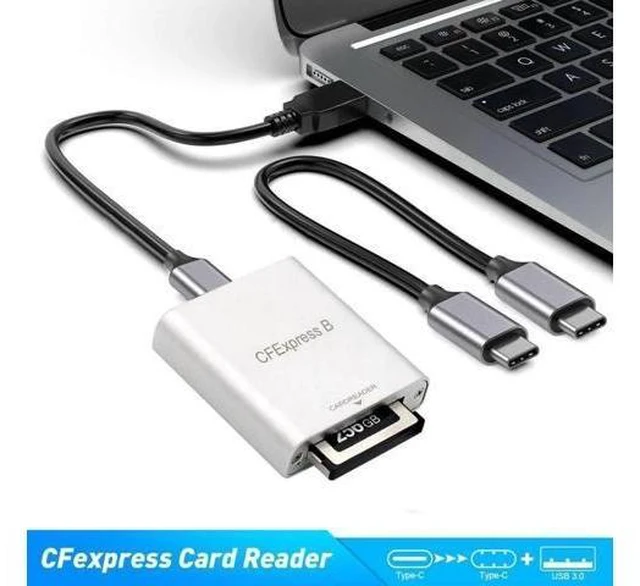 Alt view image 8 of 10 - USB 3.1 Gen 2 10Gbps CF Express Type B Memory Card Reader with USB 3.0/USB C to USB C Data Cable