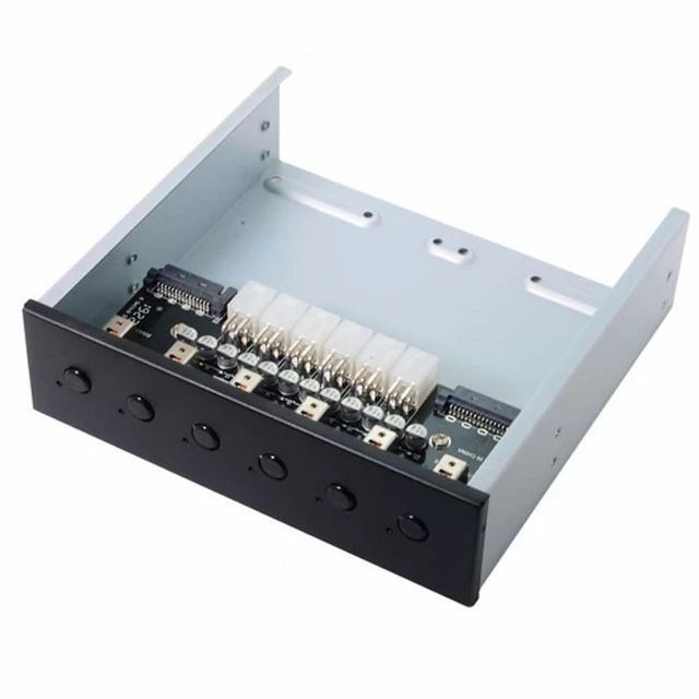 Alt view image 8 of 14 - 6 Hard Disk Control System Intelligent Control Management System HDD SSD Power Switch with 5.25 CD-ROM Bay
Model: PW-020