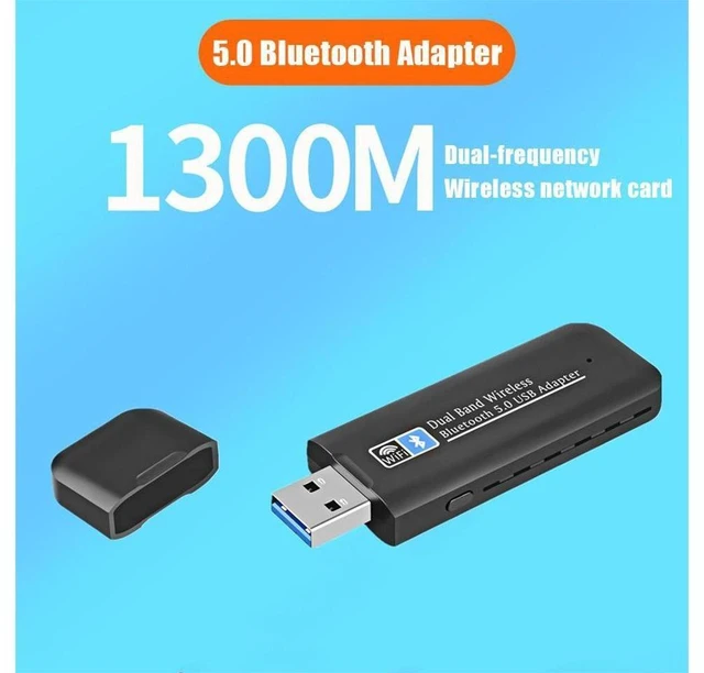 Alt view image 11 of 14 - 2.4/5Ghz Wireless External Receiver USB WiFi Bluetooth 5.0 Adapter 1300Mbps Dual Band Mini WiFi Dongle for Laptop eokCXOY