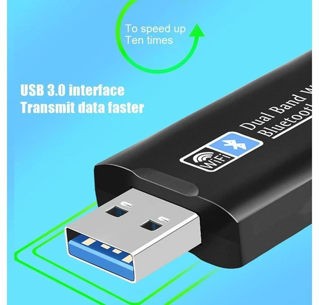 Alt view image 12 of 14 - 2.4/5Ghz Wireless External Receiver USB WiFi Bluetooth 5.0 Adapter 1300Mbps Dual Band Mini WiFi Dongle for Laptop eokCXOY