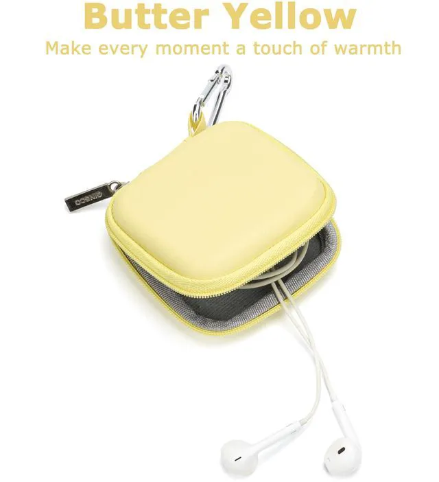 Alt view image 2 of 4 - Mini-Portable Hard Shell Square Earbuds Case for Apple EarPods/Samsung Galaxy Wired/Wireless Earbuds, Cell Phone Accessories Organizer with Carabiner for Earphones