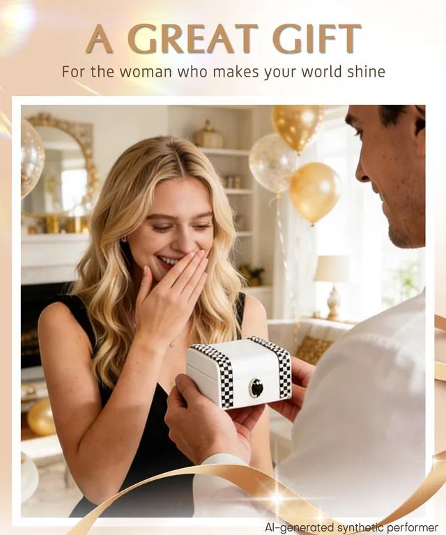 Alt view image 2 of 7 - Women Small Jewelry Box: Travel Case for Ring Earring Necklace | Carry-On Mini Travel Case with Diamonds&Rhinestones - Bridesmaid&Birthday&Thank-You Favors for Sparkle-Loving Female
