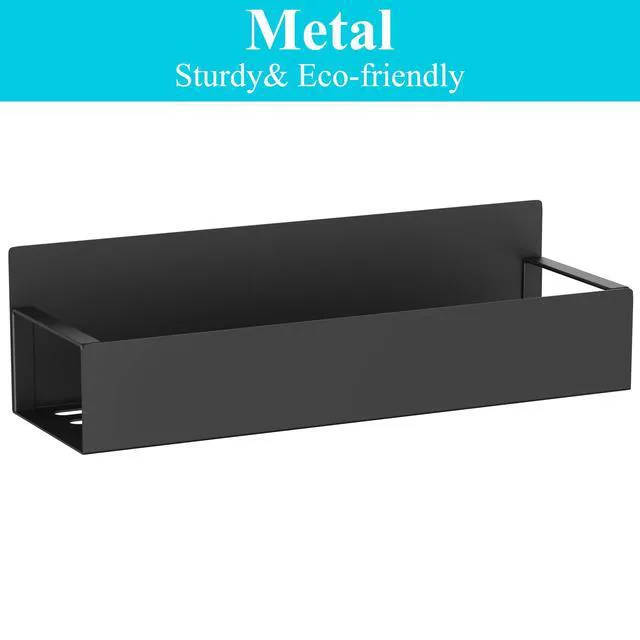 Alt view image 7 of 7 - Metal Magnetic Spice Rack for Refrigerator Black, 4 Pack | Magnetic Shelves Heavy Duty for Fridge in Kitchen, Seasoning Storage Organizer, For Oven Washer and Dryer, For Heavier Items