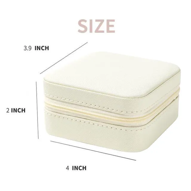 Alt view image 3 of 7 - Travel jewelry case Travel jewelry box Travel Jewelry Organizer Small Jewelry Organizer Box Gift for Girls Women with Mirror(White)