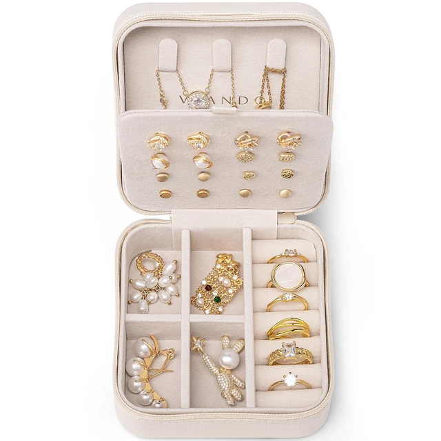 Alt view image 5 of 6 - Bridesmaid Proposal Gifts - Travel Jewelry Case, Small Travel Jewelry Organizer Box for Girls Women - White