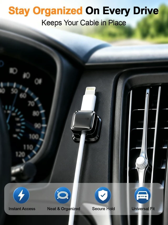 Alt view image 3 of 7 - 9 Pack Cord Organizer, Magnetic Cable Clips, Under Desk Management, Black | 0.27in Cable Compatible,Strong Adheive Wire Holder Keeper,Easy Open Phone Charger Holder for Home Car Desk Nightstand Office