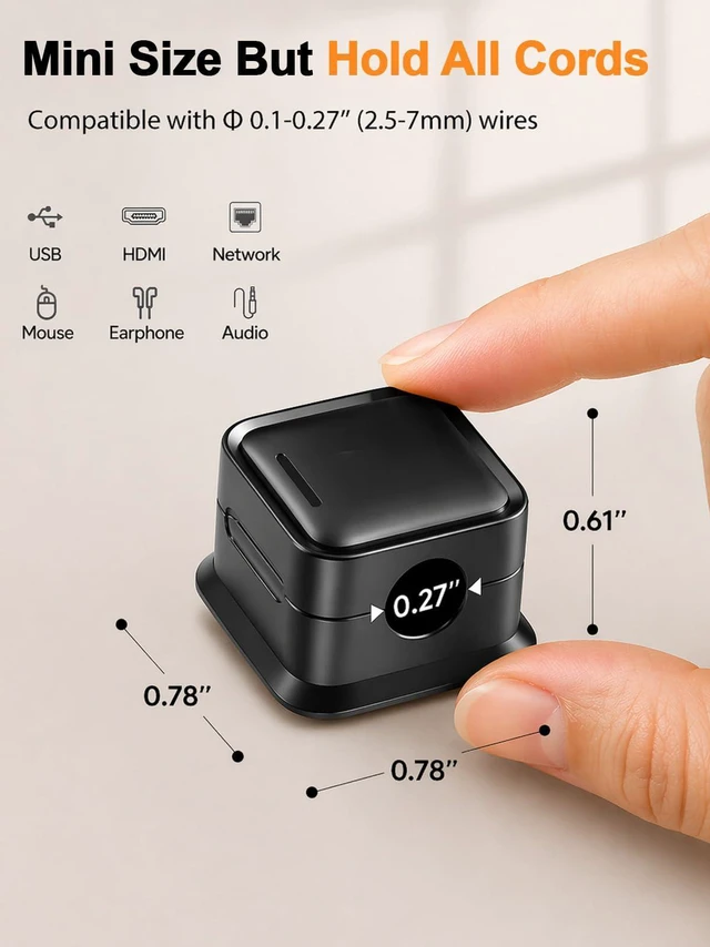 Alt view image 6 of 7 - 9 Pack Cord Organizer, Magnetic Cable Clips, Under Desk Management, Black | 0.27in Cable Compatible,Strong Adheive Wire Holder Keeper,Easy Open Phone Charger Holder for Home Car Desk Nightstand Office
