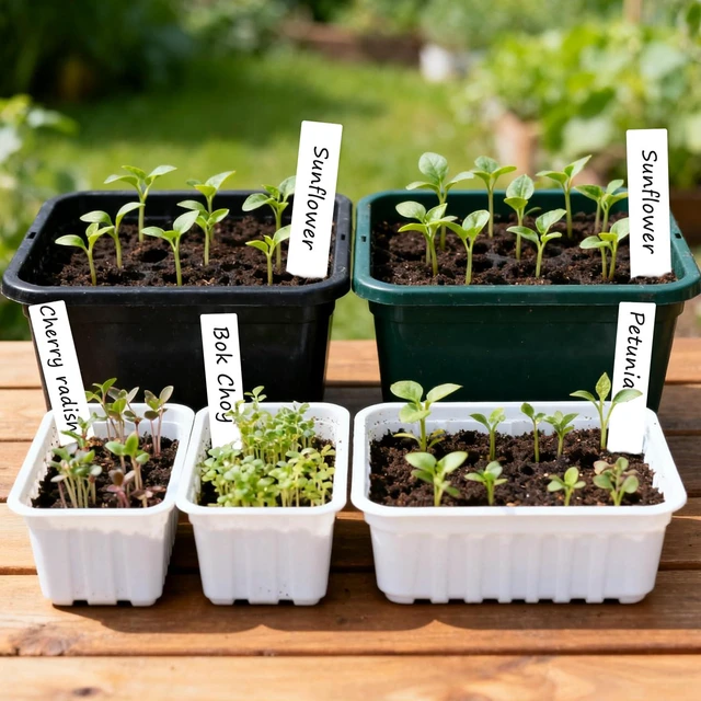 Alt view image 2 of 7 - Plant Labels,Plastic Plant Tags 4 Inch,200 Pcs Nursery Garden Labels Plants Markers for Outdoor Garden Waterproof,Plants Name Tags White with Marking Pen