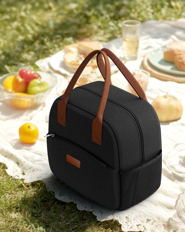 Main image of Lunch Bag Women Men Insulated Lunch Box Black 10L | Wear-Resistant, Large Capacity, Multi-Functional Cooler Bag for Office, Picnic, Work, Camping