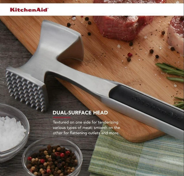 Alt view image 7 of 7 - Gourmet Multi Sided Meat Tenderizer for Pounding Meats, Nuts, Shellfish, ect, Hang Hole for Easy Storage, Hand Wash, One Size, Black