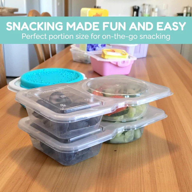 Alt view image 7 of 7 - Reusable Snack Containers with Lids 20 Pack (40 Pieces) Portion control, Snack Pack Containers 2 Double Compartment Snack Containers for Kids On the Go Meals, Camping Snack Tray Prep