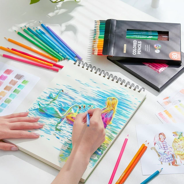 Alt view image 2 of 7 - 80 Colored Pencils, Colored Pencils for Adult Coloring, Soft Core Color Pencil, Drawing Supplies for Adults Kids Artists Beginners Drawing Coloring Sketching