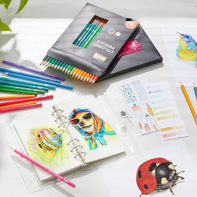 Alt view image 6 of 7 - 80 Colored Pencils, Colored Pencils for Adult Coloring, Soft Core Color Pencil, Drawing Supplies for Adults Kids Artists Beginners Drawing Coloring Sketching