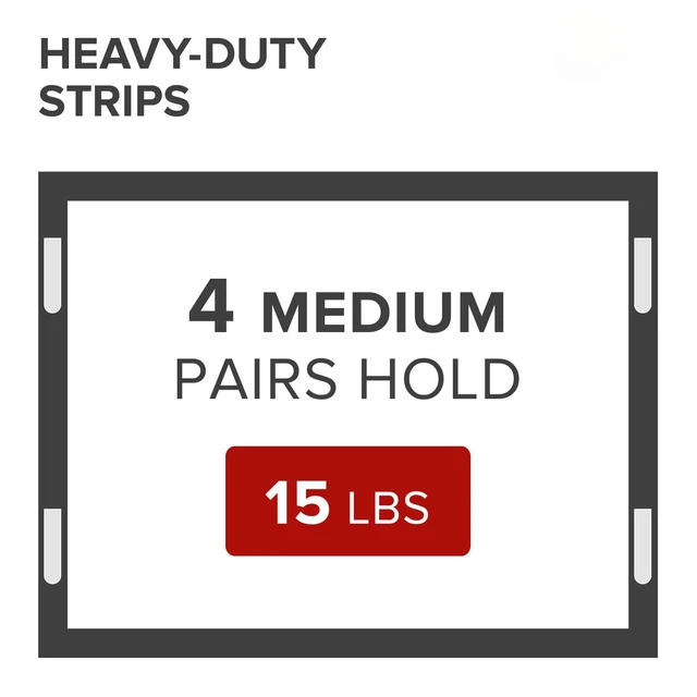 Alt view image 5 of 7 - Picture Hanging Strips - 20 Pairs Damage Free Picture Hangers | Self Adhesive Hangers Without Nails - Heavy Duty Wall Hanging Strips - Wall Sticky for Hanging Up to 15 LBS (Size M)