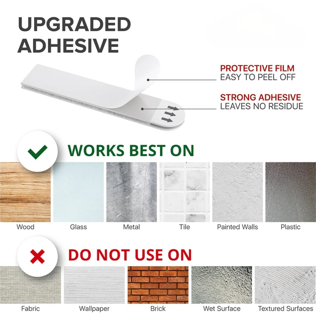 Alt view image 6 of 7 - Picture Hanging Strips - 20 Pairs Damage Free Picture Hangers | Self Adhesive Hangers Without Nails - Heavy Duty Wall Hanging Strips - Wall Sticky for Hanging Up to 15 LBS (Size M)