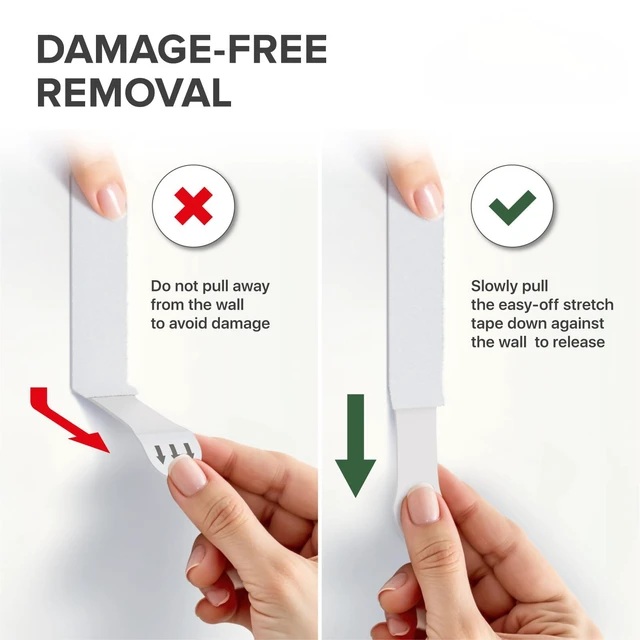 Alt view image 7 of 7 - Picture Hanging Strips - 20 Pairs Damage Free Picture Hangers | Self Adhesive Hangers Without Nails - Heavy Duty Wall Hanging Strips - Wall Sticky for Hanging Up to 15 LBS (Size M)
