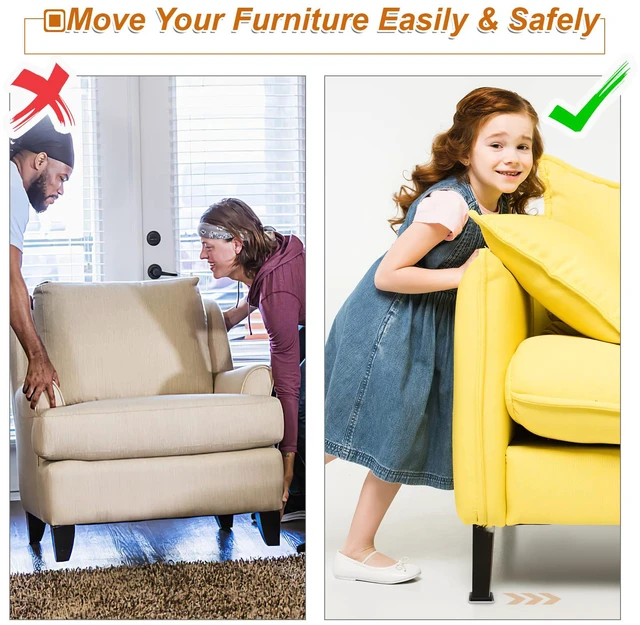 Alt view image 4 of 6 - 1-1/4" Furniture Sliders for Carpet & Hardwood Floors, 24PCS Furniture Pads for Quickly and Easily Move Any Item and Protect The Floor