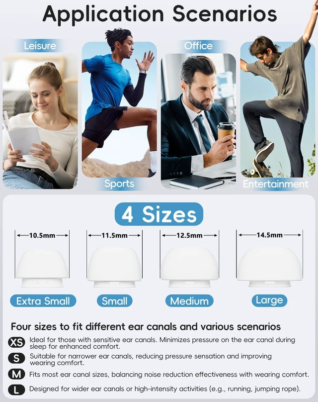 Alt view image 5 of 7 - 4 Pairs Replacement Ear Tips for AirPods Pro 1st /2ndWhite | with Noise Reduction Hole,Built-in dust Guard Screen Silicone Ear Tips with Cleaning Pen