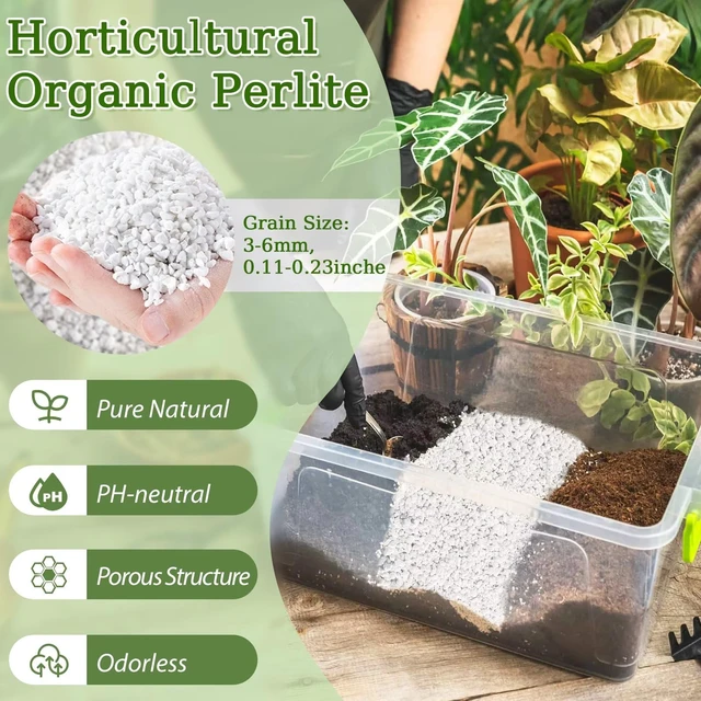 Alt view image 2 of 7 - Organic Perlite for Plants, Horticultural Perlite Soil Amendment | Drainage & Aeration, Coarse Perlite Potting Mix for Succulents, Cacti, Orchids, Hydroponics, Propagation & Carnivorous
