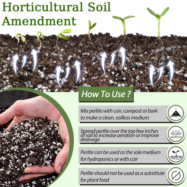 Alt view image 5 of 7 - Organic Perlite for Plants, Horticultural Perlite Soil Amendment | Drainage & Aeration, Coarse Perlite Potting Mix for Succulents, Cacti, Orchids, Hydroponics, Propagation & Carnivorous