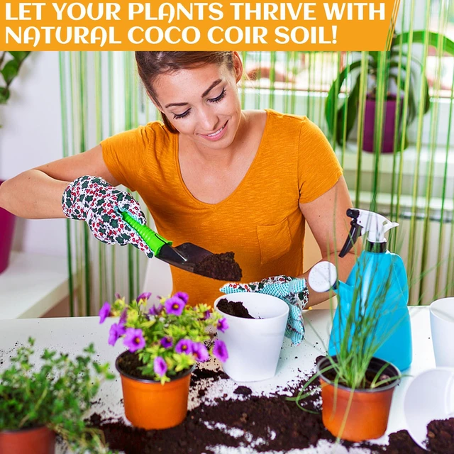 Alt view image 7 of 7 - Organic Coco Coir 1 Pcs Compressed Coconut Coir Brick Coconut Fiber Husk Substrate Mulch Coconut Bark Core Growing Medium Peat Moss Soil High Nutrition for Plants Gardening Seed Starting Soil Mix
