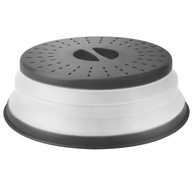 Alt view image 4 of 7 - Collapsible Microwave Splatter Cover, Charcoal Gray, Medium 10.5"