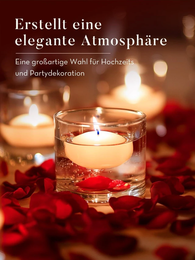 Alt view image 6 of 7 - 2 inch White Floating Candles, 5-6 Hours Burns 24 Pack Candles Set | Unscented Floating Candle for Centerpieces, Wedding, Christmas Lights, Romantic Night for Her/Him Set