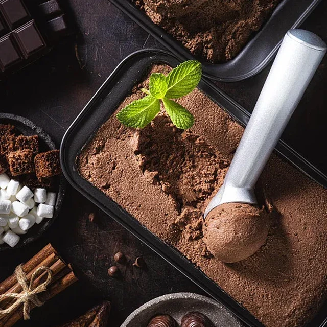 Alt view image 3 of 7 - Ice Cream Scoop,7 inches Nonstick Anti-Freeze One Piece Aluminum Scooper Spoon, Heavy Duty Durable Design, Easy Clean, for Gelato, Cookie Dough, Sorbet, Almond (Silver)