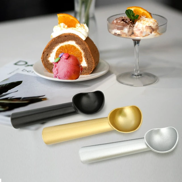 Alt view image 7 of 7 - Ice Cream Scoop,7 inches Nonstick Anti-Freeze One Piece Aluminum Scooper Spoon, Heavy Duty Durable Design, Easy Clean, for Gelato, Cookie Dough, Sorbet, Almond (Silver)