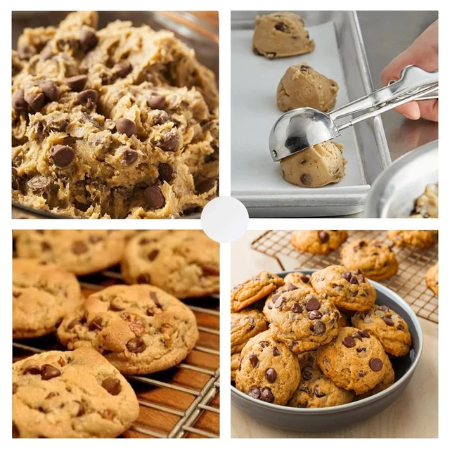 Alt view image 3 of 7 - Ice Cream Scoop, 3Pcs Cookie Scoop Set, Stainless Steel Ice Cream Scooper with Trigger Release, Large/Medium/Small Cookie Scooper for Baking, Cookie Scoops for Baking Set of 3 with Cookie Dough Scoop