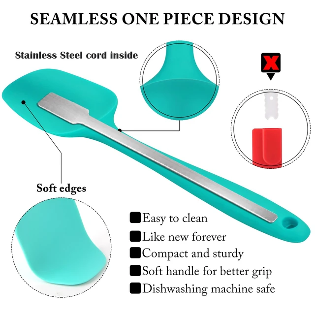 Alt view image 6 of 7 - Silicone Rubber Spatula Set BPA-Free, Multicolor, Set of 5 | Heat Resistant 600, Food Grade, For Baking, Cooking, and Mixing, Non Stick Dishwasher Safe