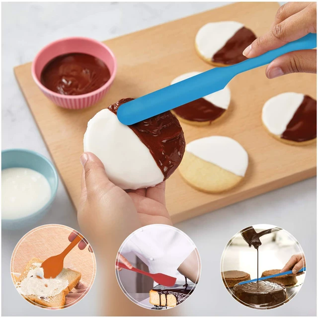 Alt view image 3 of 7 - Silicone Rubber Spatula Set BPA-Free, Multicolor, Set of 5 | Heat Resistant 600, Food Grade, For Baking, Cooking, and Mixing, Non Stick Dishwasher Safe