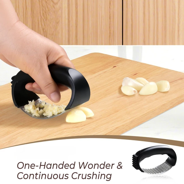 Alt view image 2 of 7 - Garlic Press Rocker Stainless Steel Garlic Crusher, Mincer and Chopper with Peeler and Scraper,brush, Easy Kitchen Gadget for Effortless Smashing