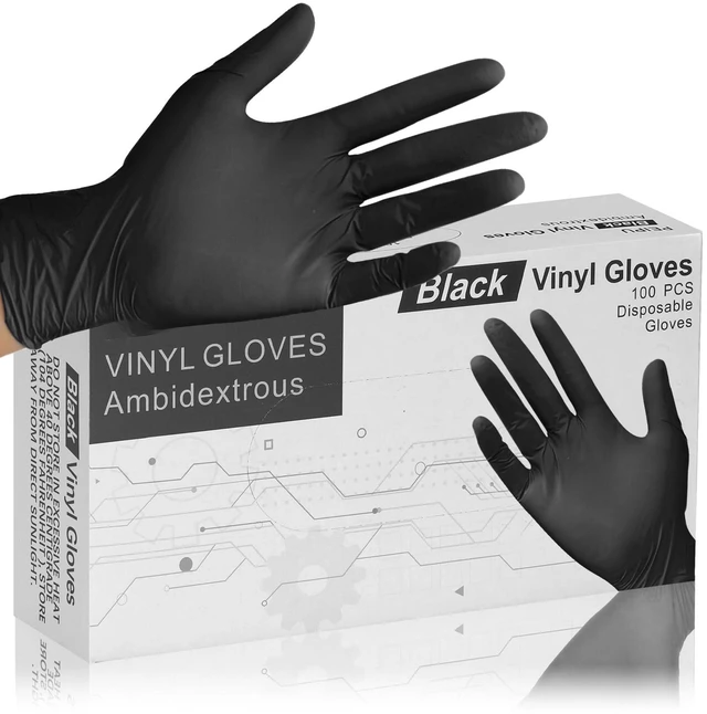 Main image of Vinyl Disposable Gloves,Medium,100 Pack,Powder Free,Cleaning Service Gloves, Latex Free